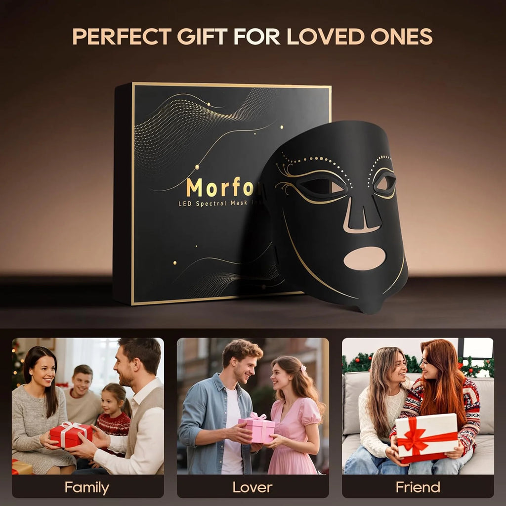 Red Light Therapy Mask for Face – 4‑Mode LED Light Therapy with Remote, Portable Skin Rejuvenation Device for Home & Travel