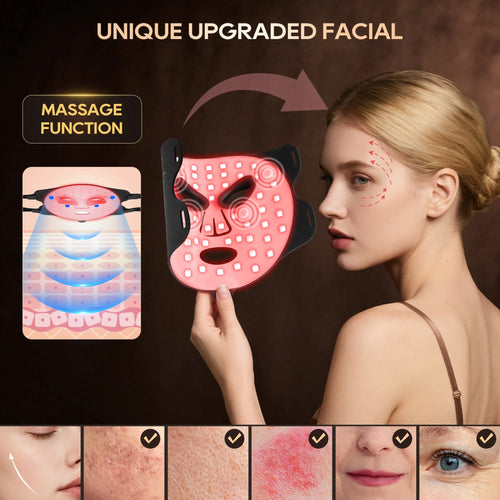Red Light Therapy Mask for Face – 4‑Mode LED Light Therapy with Remote, Portable Skin Rejuvenation Device for Home & Travel